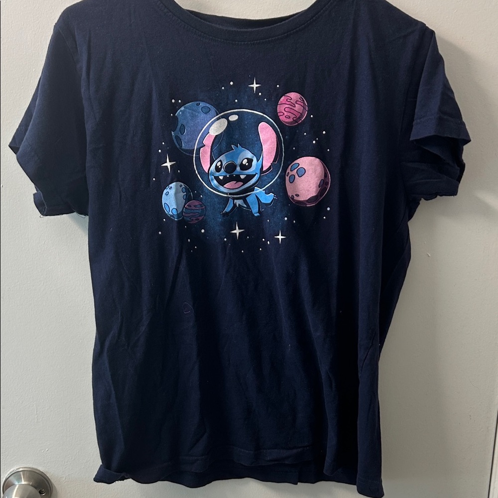 Disney Navy Blue Stitch Graphic Tee